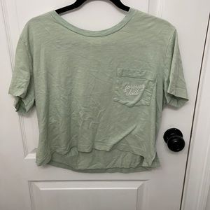 Loose Pink cropped shirt good for relaxing or a lazy day